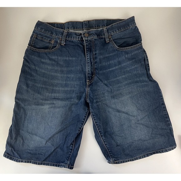 Levi's 569 Mens Jean Shorts Blue Denim 36 Loose Straight - Picture 1 of 3